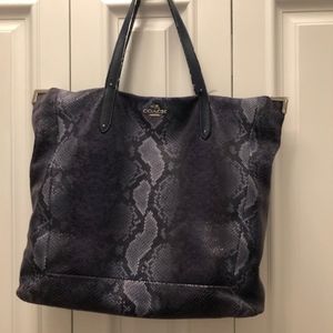 Coach Snake Print Leather bag blue